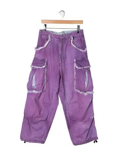 Pre-owned Darkpark Mid-rise Wide Leg Jeans In Purple