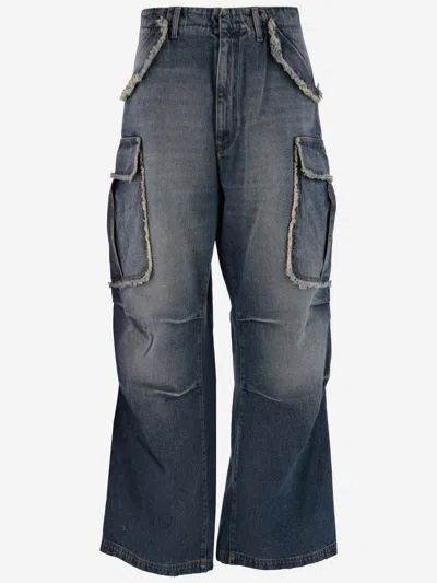 Darkpark Multi-pocket Wide Jeans In Blue