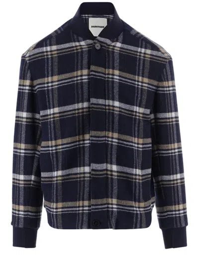 Darkpark Multicolor Check Ribbed Wool Cashmere-blend Cardigan In Black