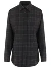 Darkpark Stretch Viscose Blend Shirt With Check Pattern In Black