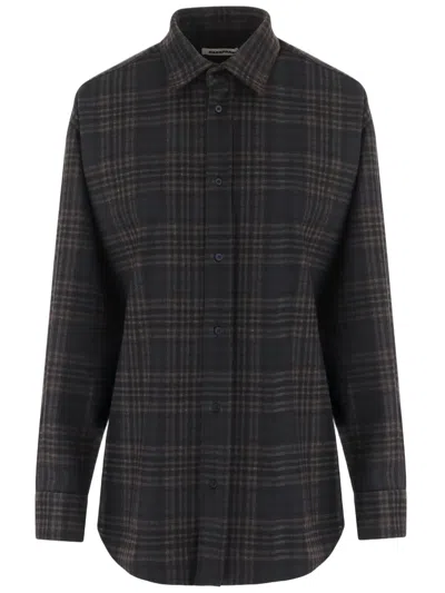 Darkpark Multicolor Checked Stretch-viscose Shirt In Black