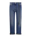 Darkpark Naomi Chain Adorned Boyfriend Straight Leg Denim In Blue