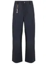 Darkpark Navy Blue Popeline Cargo Pants In Black
