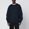 Darkpark Oversized Layered Long Sleeve Crew Top In Black