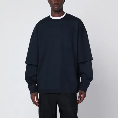 DARKPARK DARKPARK NAVY BLUE TROY DOUBLE SLEEVE TOP
