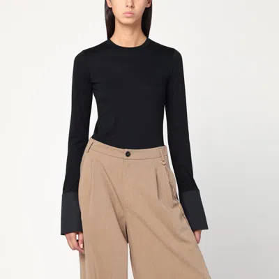 Darkpark Nora Black Top With Shirt Cuffs