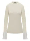 Darkpark Long Sleeve T-shirt With Cuffs In White