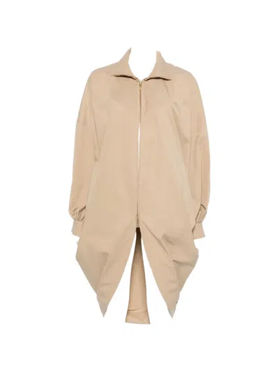 Darkpark Norma Draped-sleeve Bomber Jacket In Nude