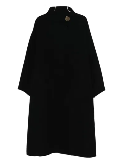 Darkpark North Button Coat In Black