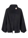 Darkpark Oversized Cashmere Wool Jacket With Asymmetric Front In Black
