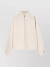 Darkpark Organic Cotton Jacket With High Collar And Pockets In White