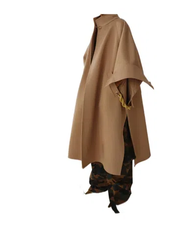 Darkpark Oversize Cape Coat In Brown