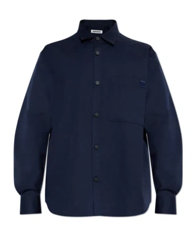 Darkpark Oversized Cotton Shirt In Blue