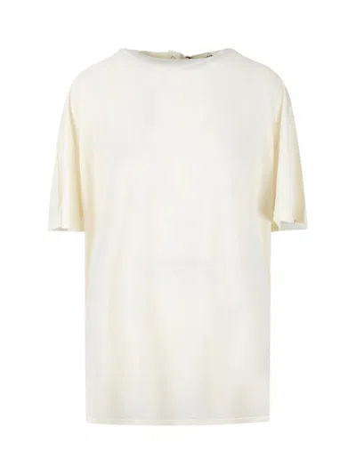 Darkpark Oversized Cotton T-shirt With Unique Vertical Button Closure