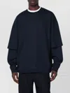 Darkpark Oversized Layered Long Sleeve Crew Top In Blue