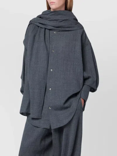 Darkpark Oversized Shirt And Scarf Combination In Blue