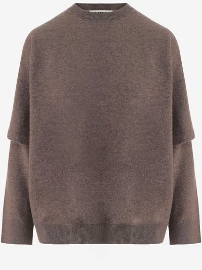 Darkpark Oversized Wool And Cashmere Blend Sweater In Brown
