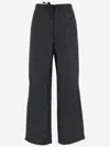 Darkpark Oversized Wool Trousers With Drawstring In Gray
