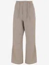 Darkpark Oversized Wool Trousers With Drawstring In Gray