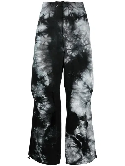 Darkpark Tie-dye Print Military Trousers In White