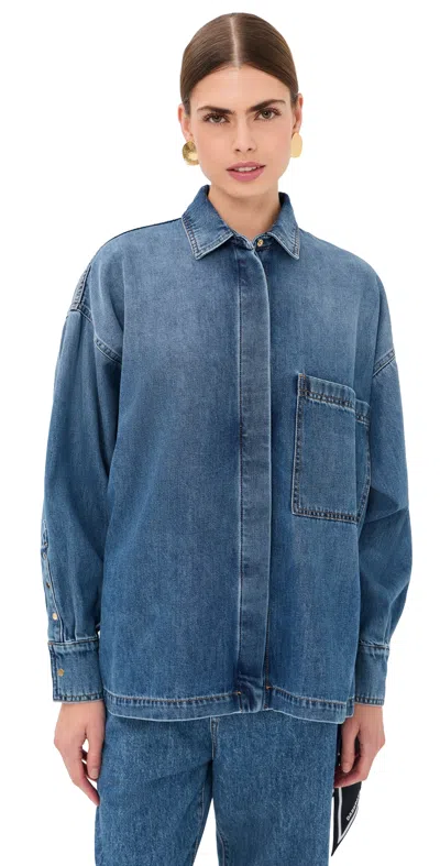 Darkpark Paola Tencel Denim Wrapped Shirt Blue Oslo