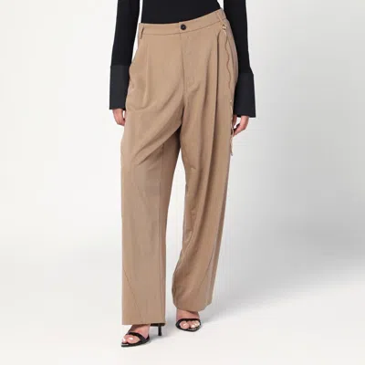 DARKPARK DARKPARK PHEBE BEIGE TROUSERS WITH CHAIN