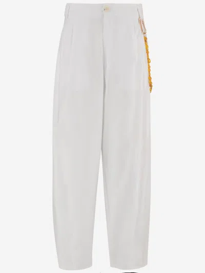 Darkpark Phebe Cotton Trousers With Decorative Detail In Animal Print