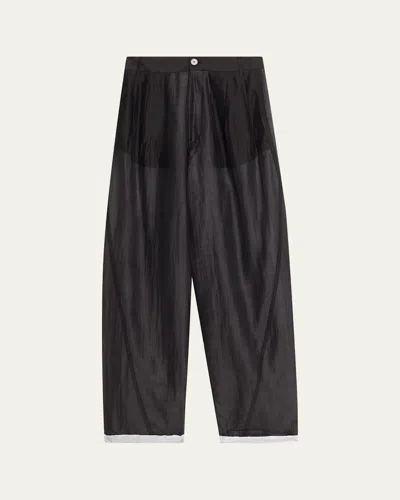 Darkpark Phebe Double Sided Wide-leg Pants With Chain In Brown