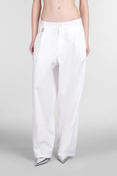 Darkpark Crystal-chain Wide-leg Trousers In White
