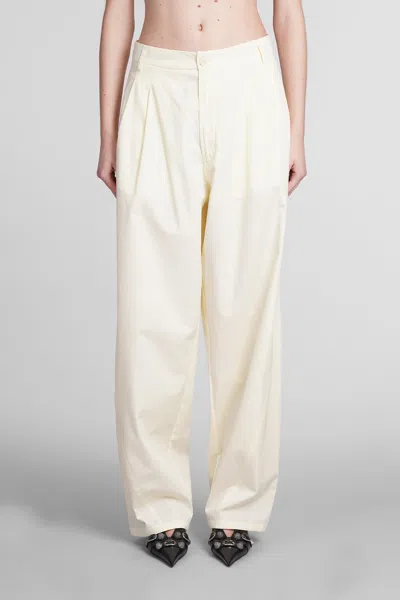 Darkpark Phebe Pants In Yellow Cotton In Light Yellow