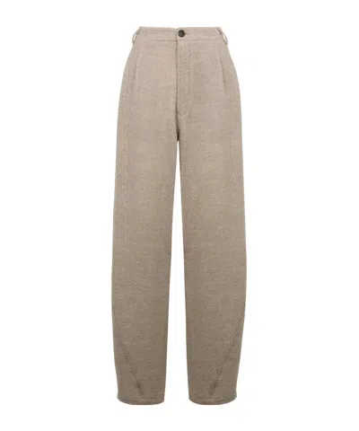 Darkpark Phebe Pleated Wide-leg Trousers In Brown