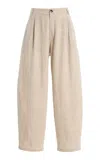 Darkpark Phebe Pleated Wool Wide-leg Pants In Neutral