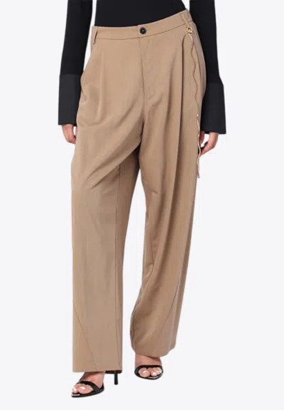 Darkpark Phebe Tailored Pants With Chain In Sand