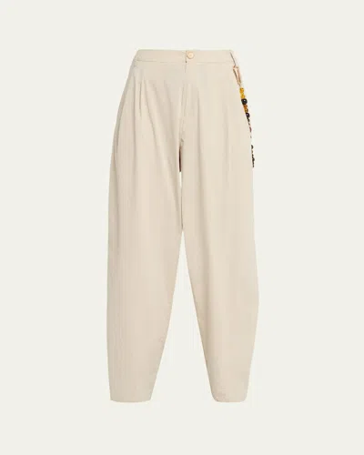 Darkpark Phebe Tapered Cotton Pants In Neutral