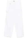 Darkpark Crystal-chain Wide-leg Trousers In White
