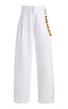 Darkpark Phebe Twill Wide-leg Pants In White