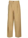 Darkpark Phebe Mid-waist Wide-leg Trousers In Beige
