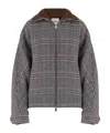 Darkpark Check-pattern Jacket In Gray