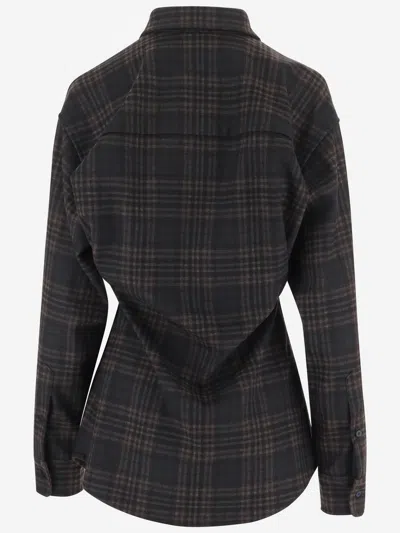 Darkpark Plaid Stretch-blend Shirt In Black