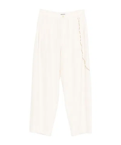 Darkpark Pleated Chain-detail Trousers In White