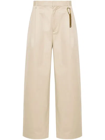 Darkpark Pleated Straight Trousers In Neutrals