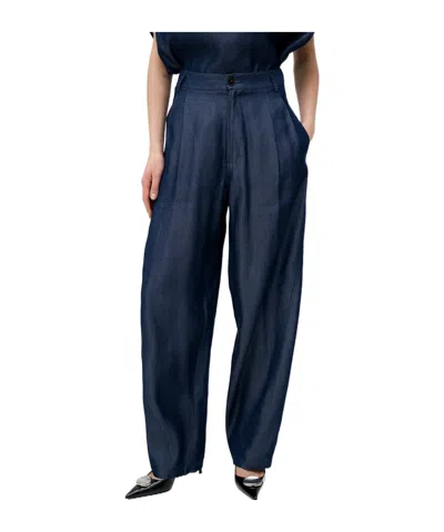 Darkpark Pleated Trousers In Blue
