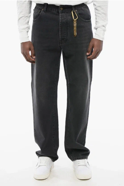 Darkpark Regular Fit Mark Stone Washed Denims With Chain 23cm