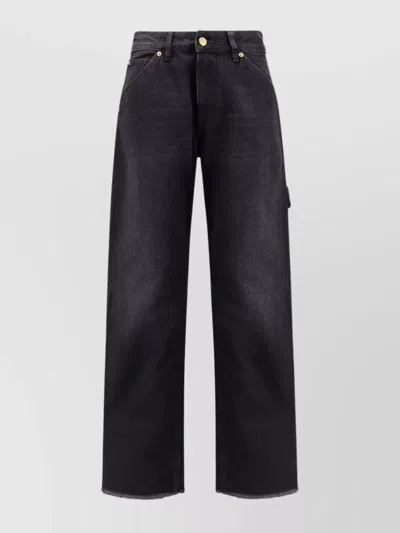 DARKPARK RELAXED FIT DENIM TROUSERS WITH FRINGED HEM