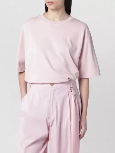 Darkpark Relaxed Fit Soft Fabric Short Sleeves Top In Pink