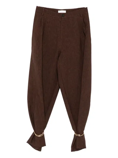 Darkpark Ring-cuff Trousers In Brown