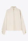 Darkpark Organic Cotton Jacket With High Collar And Pockets In White