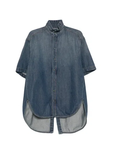 Darkpark Roberta Short-sleeve Denim Shirt In Blue