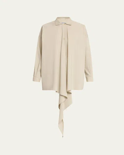 Darkpark Romy Ruffled Long-sleeve Cotton Shirt In Neutral