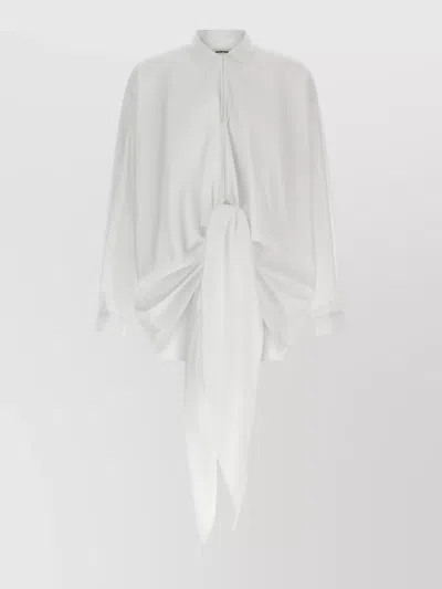 Darkpark Romy Shirt Long Tail Pleated Back In White